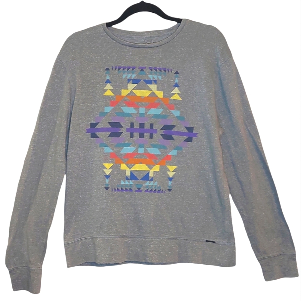 On The Byas Aztec Design Crewneck Sweater size M